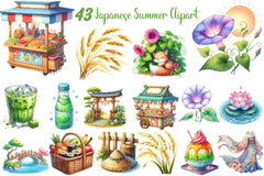 Japanese Summer Clipart Bundle - CraftNest - Digital Crafting and Art