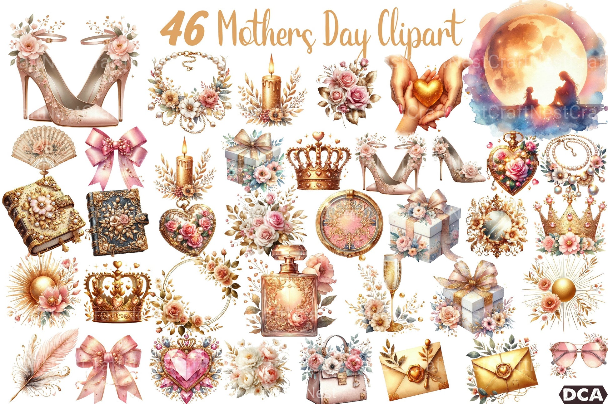 Glamorous Mother's Day Clipart Bundle 99 - CraftNest - Digital Crafting and Art