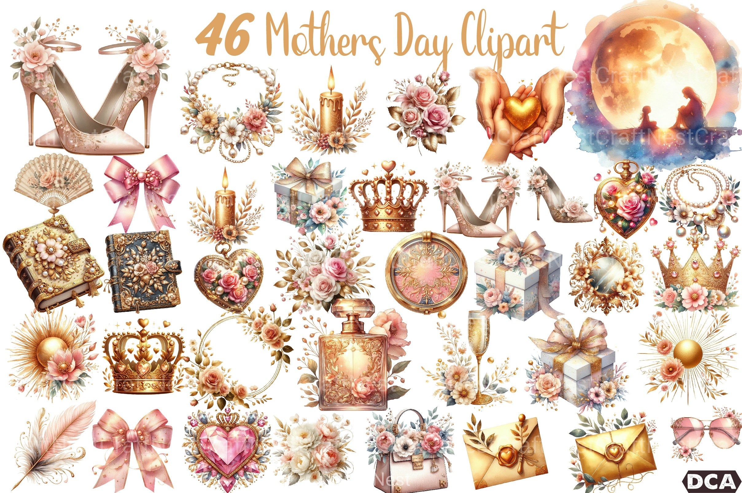 Glamorous Mother's Day Clipart Bundle 99 - CraftNest - Digital Crafting and Art