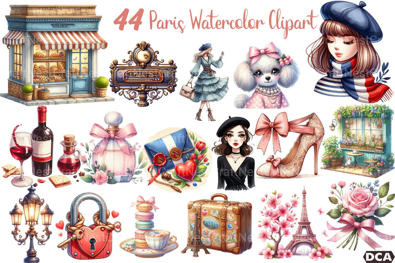 Ooh Lala Paris Clipart Bundle - CraftNest - Digital Crafting and Art