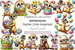 Funny Easter Meerkat Clipart Bundle - CraftNest - Digital Crafting and Art