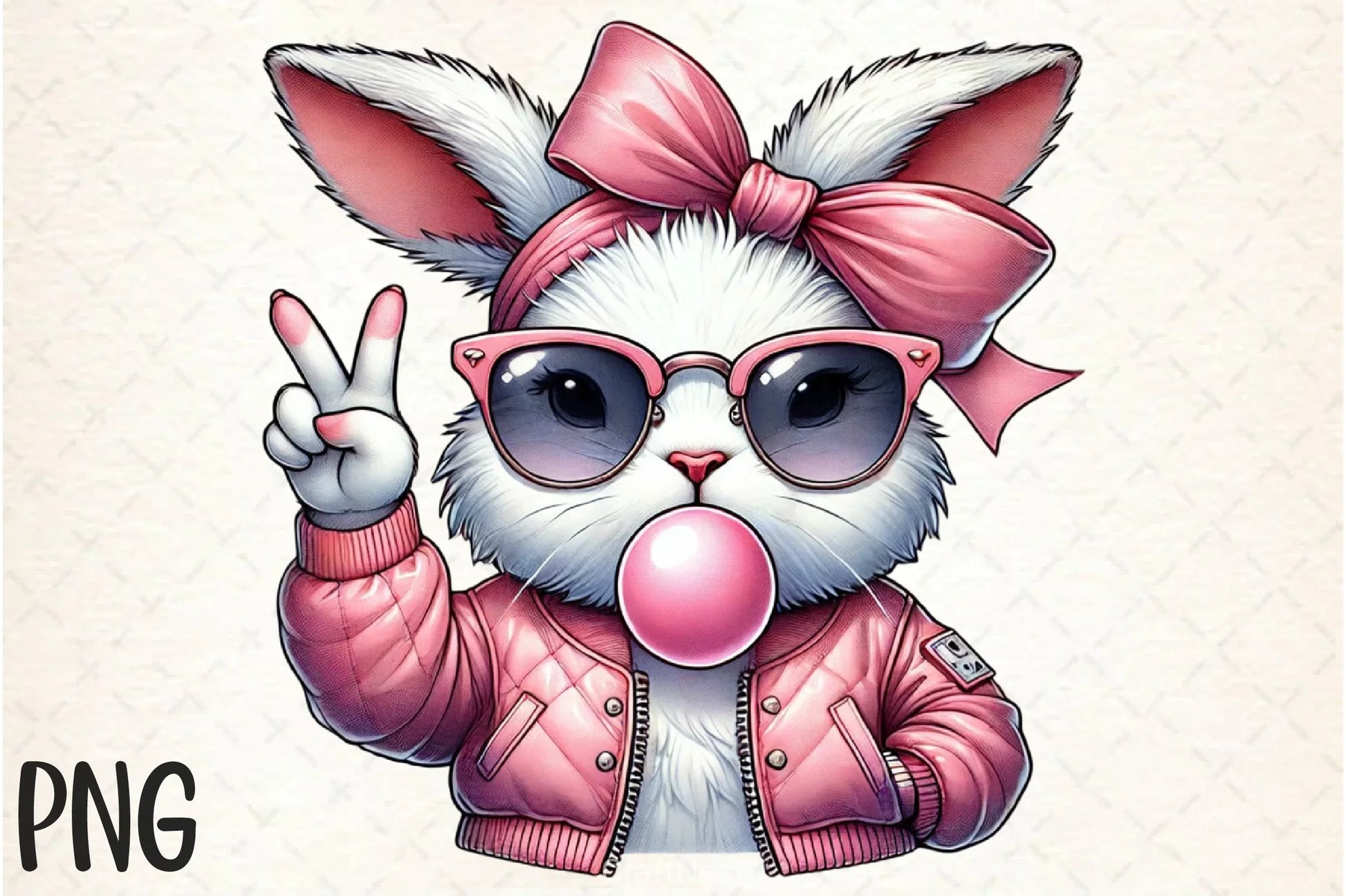 Retro Easter Bunny Bubble Clipart Bundle 1 - CraftNest - Digital Crafting and Art