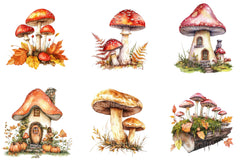 Mushrooms Fall Autumn Clipart - CraftNest - Digital Crafting and Art