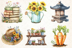 Cute Summer Gardening Clipart Bundle - CraftNest - Digital Crafting and Art