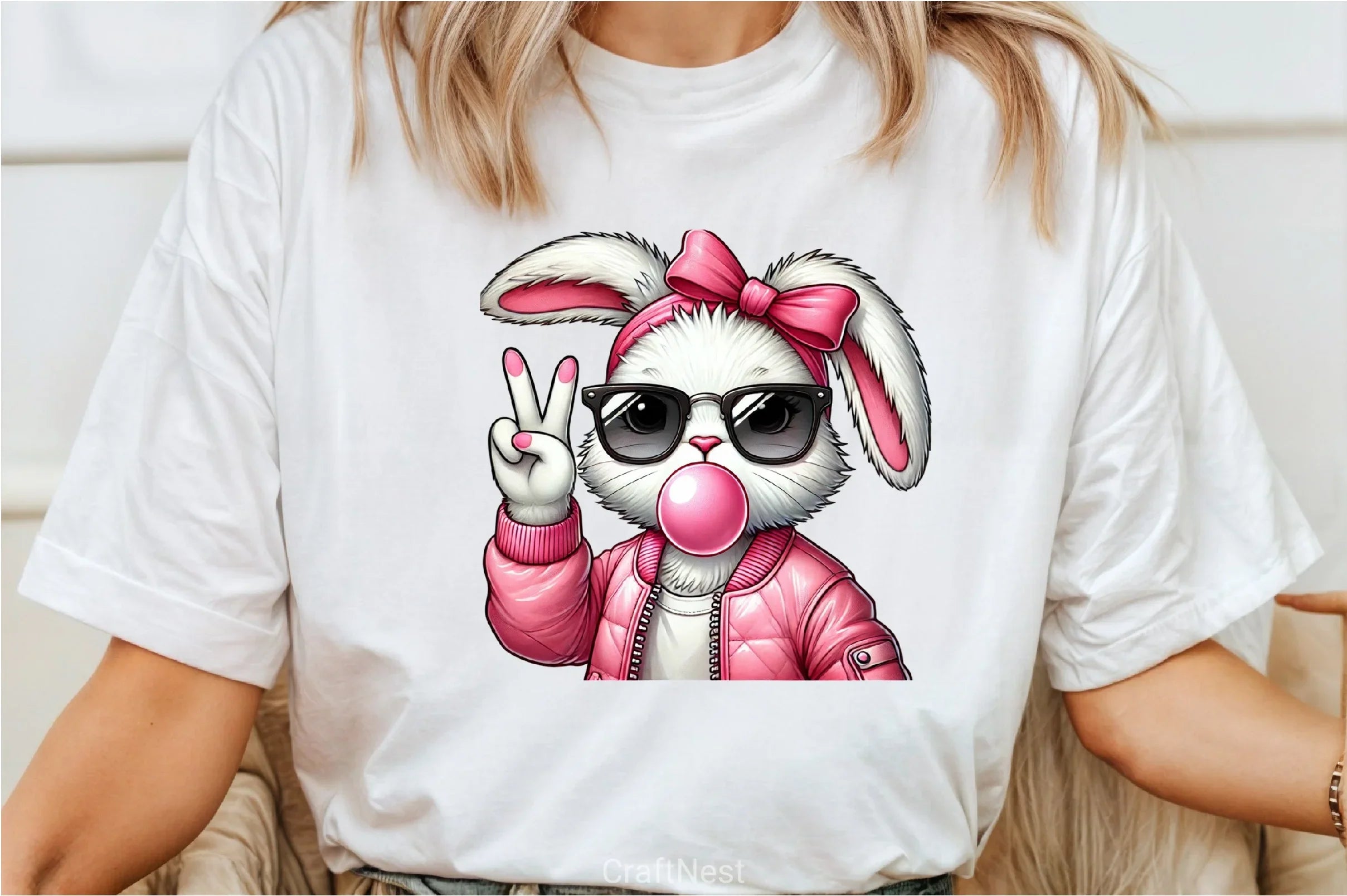 Retro Easter Bunny Bubble Clipart Bundle - CraftNest - Digital Crafting and Art