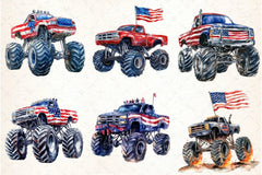 Monster Truck 4th of July Clipart Bundle - CraftNest - Digital Crafting and Art