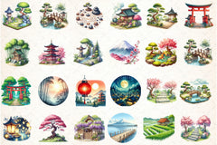 Japanese Landscape Clipart Bundle - CraftNest - Digital Crafting and Art