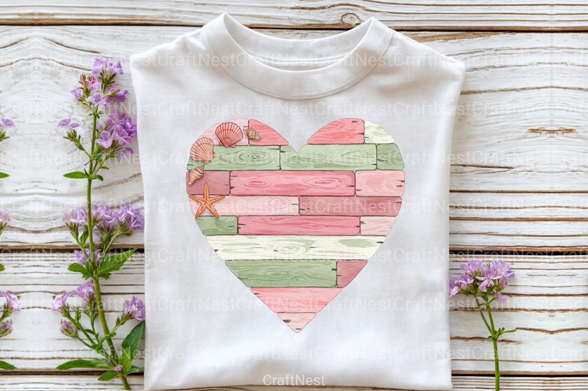 Summer Wooden Heart Clipart Bundle - CraftNest - Digital Crafting and Art