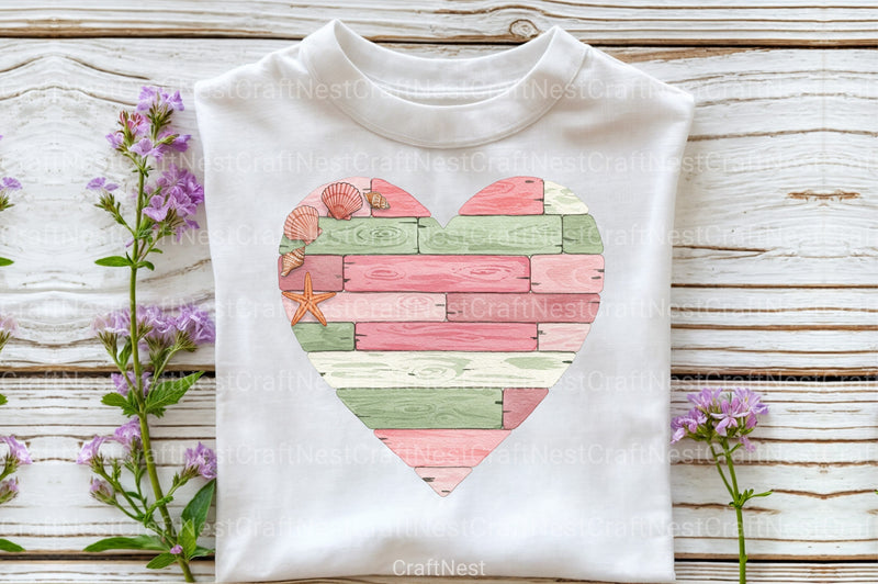 Summer Wooden Heart Clipart Bundle - CraftNest - Digital Crafting and Art