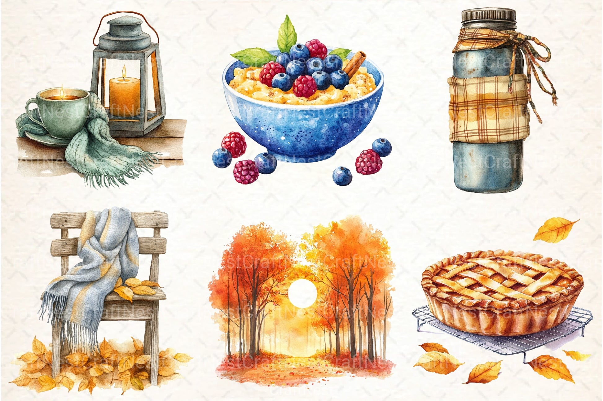 Autumn Chilly Morning Clipart Bundle 4 - CraftNest - Digital Crafting and Art