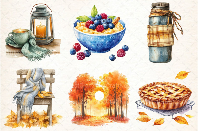 Autumn Chilly Morning Clipart Bundle 4 - CraftNest - Digital Crafting and Art