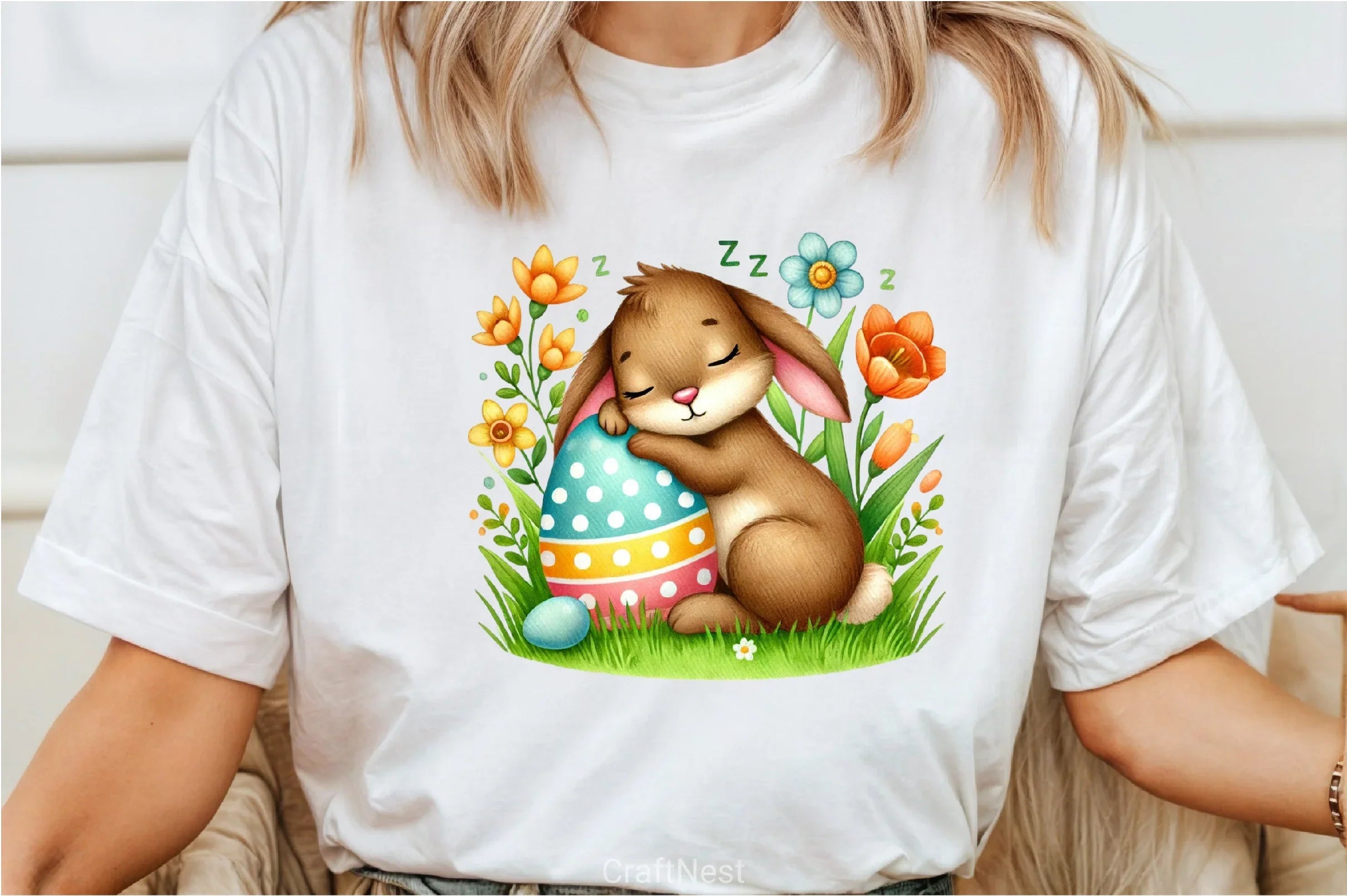 Easter Bunny Sleeping Clipart Bundle - CraftNest - Digital Crafting and Art