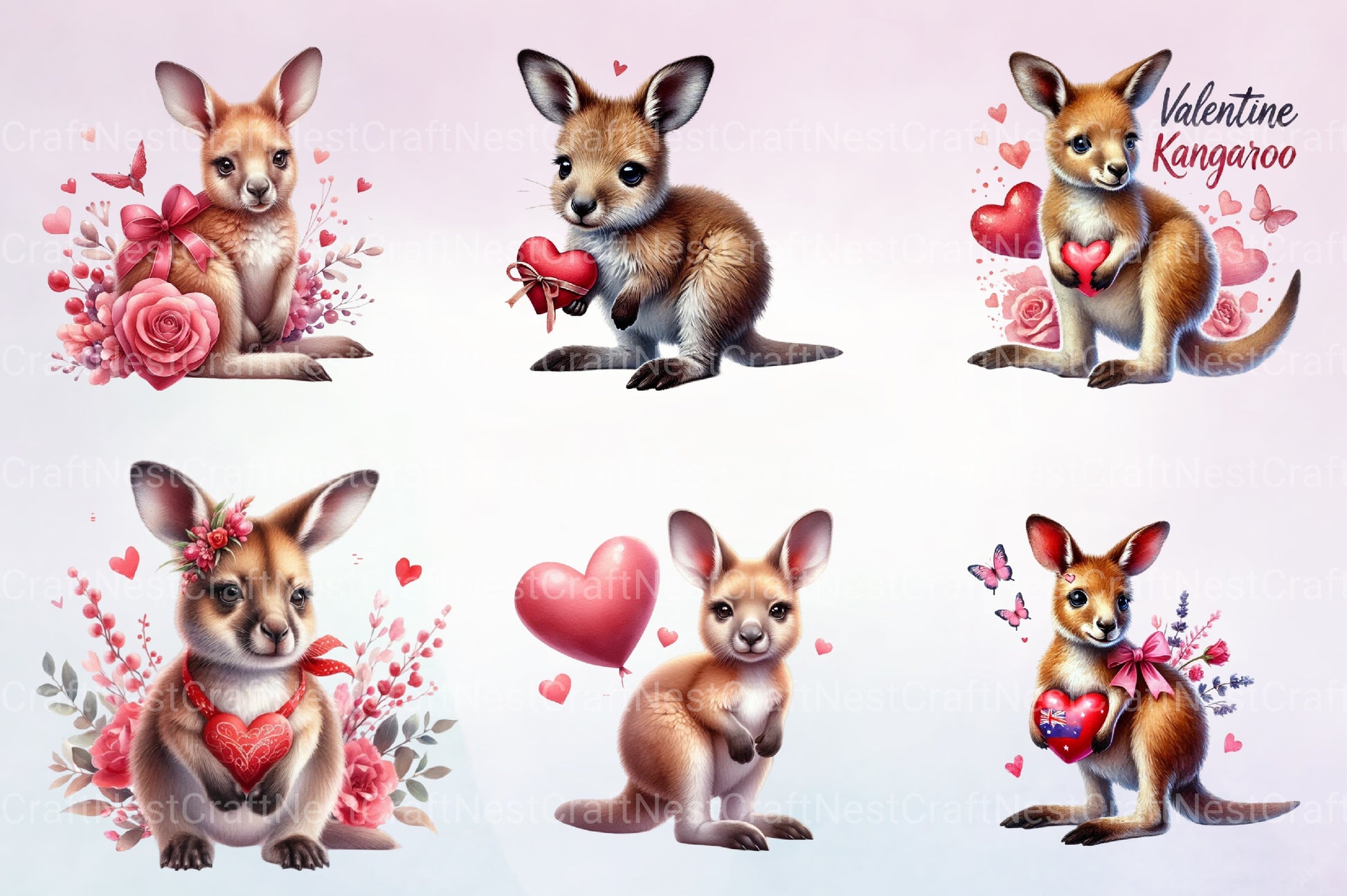 Valentine Kangaroo Clipart Bundle - CraftNest - Digital Crafting and Art