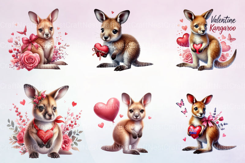 Valentine Kangaroo Clipart Bundle - CraftNest - Digital Crafting and Art