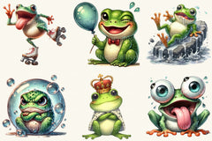 Funny Frog Clipart Bundle - CraftNest - Digital Crafting and Art