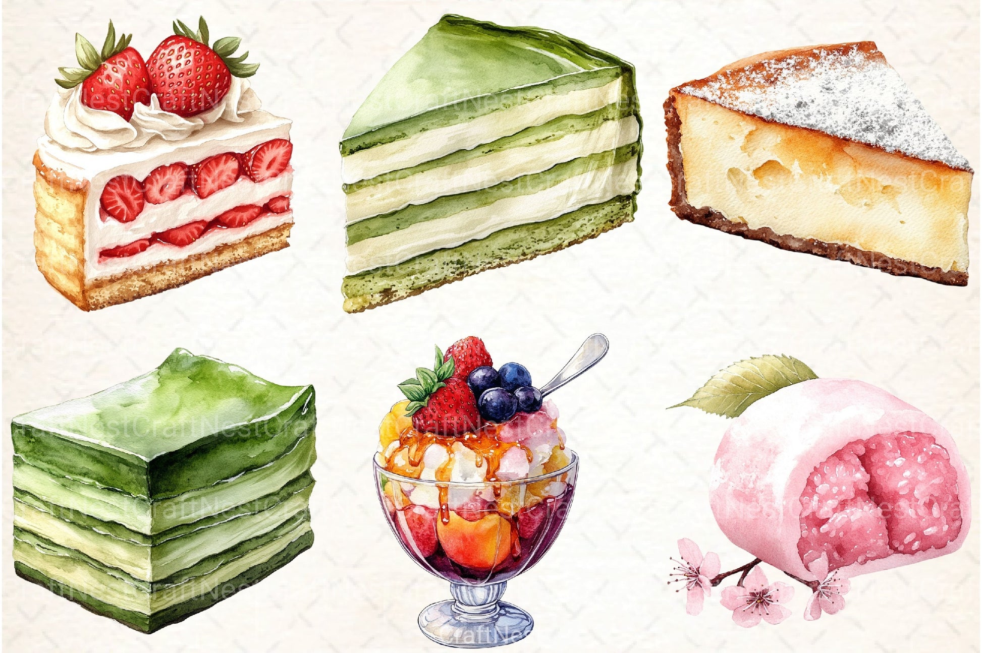 Japanese Dessert Clipart Bundle - CraftNest - Digital Crafting and Art