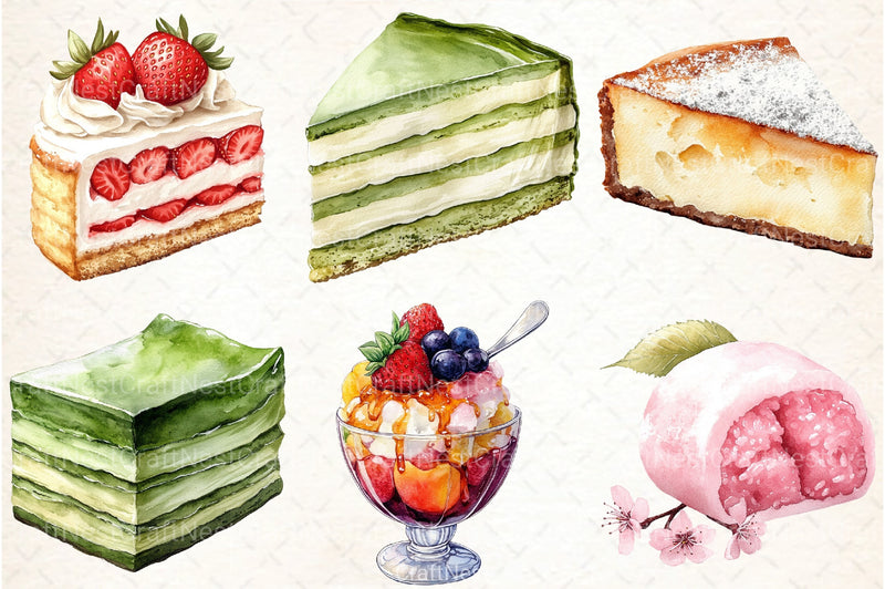 Japanese Dessert Clipart Bundle - CraftNest - Digital Crafting and Art