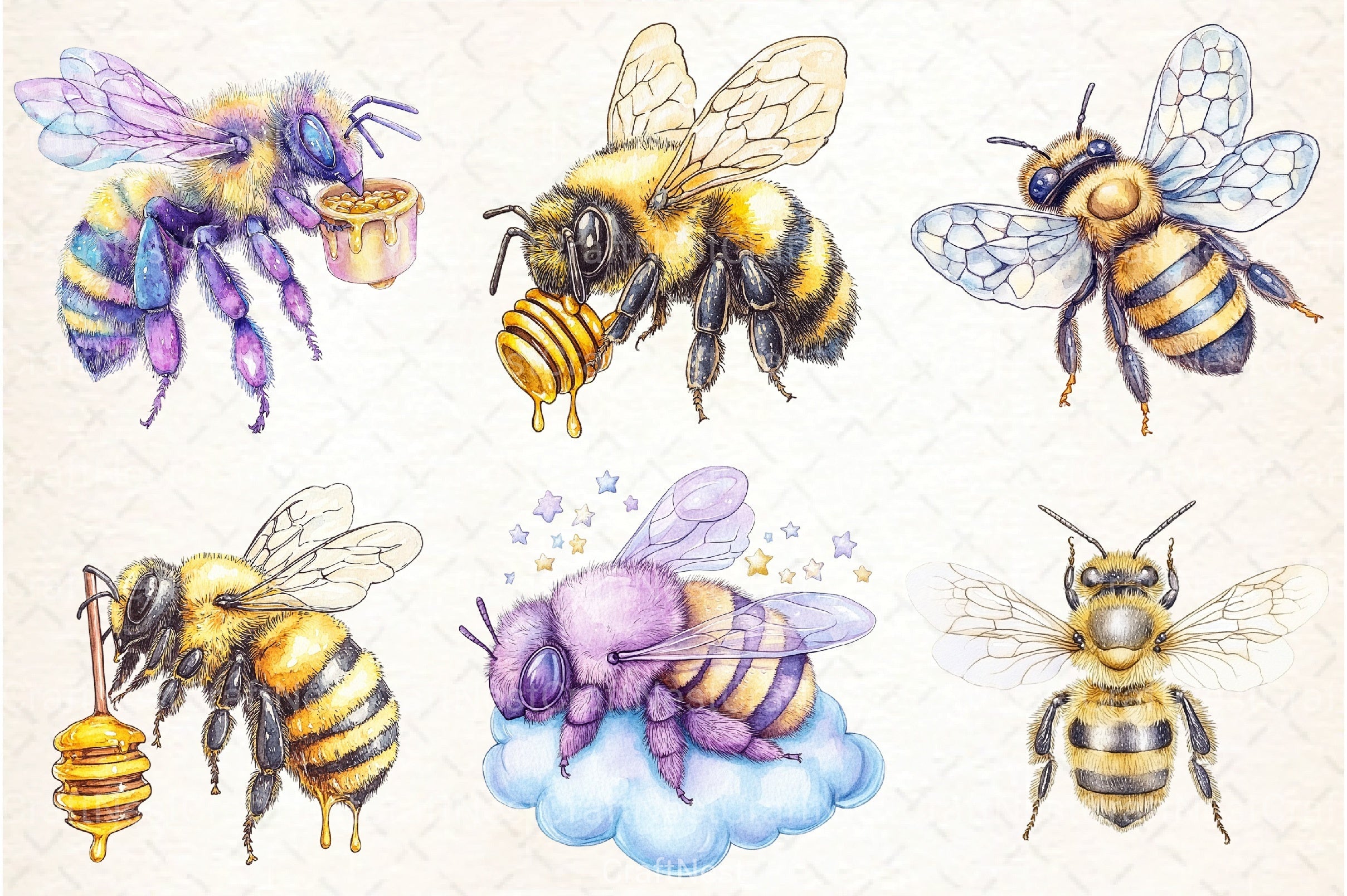 Bee Clipart Bundle Collection - CraftNest - Digital Crafting and Art
