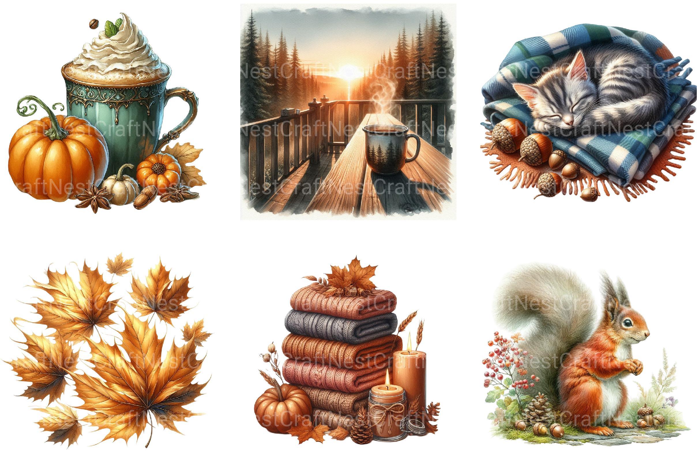Autumn Chilly Morning Clipart 1 - CraftNest - Digital Crafting and Art