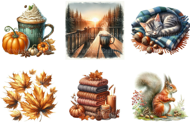 Autumn Chilly Morning Clipart 1 - CraftNest - Digital Crafting and Art