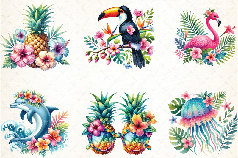 Tropical Spring Clipart Bundle 4 - CraftNest - Digital Crafting and Art