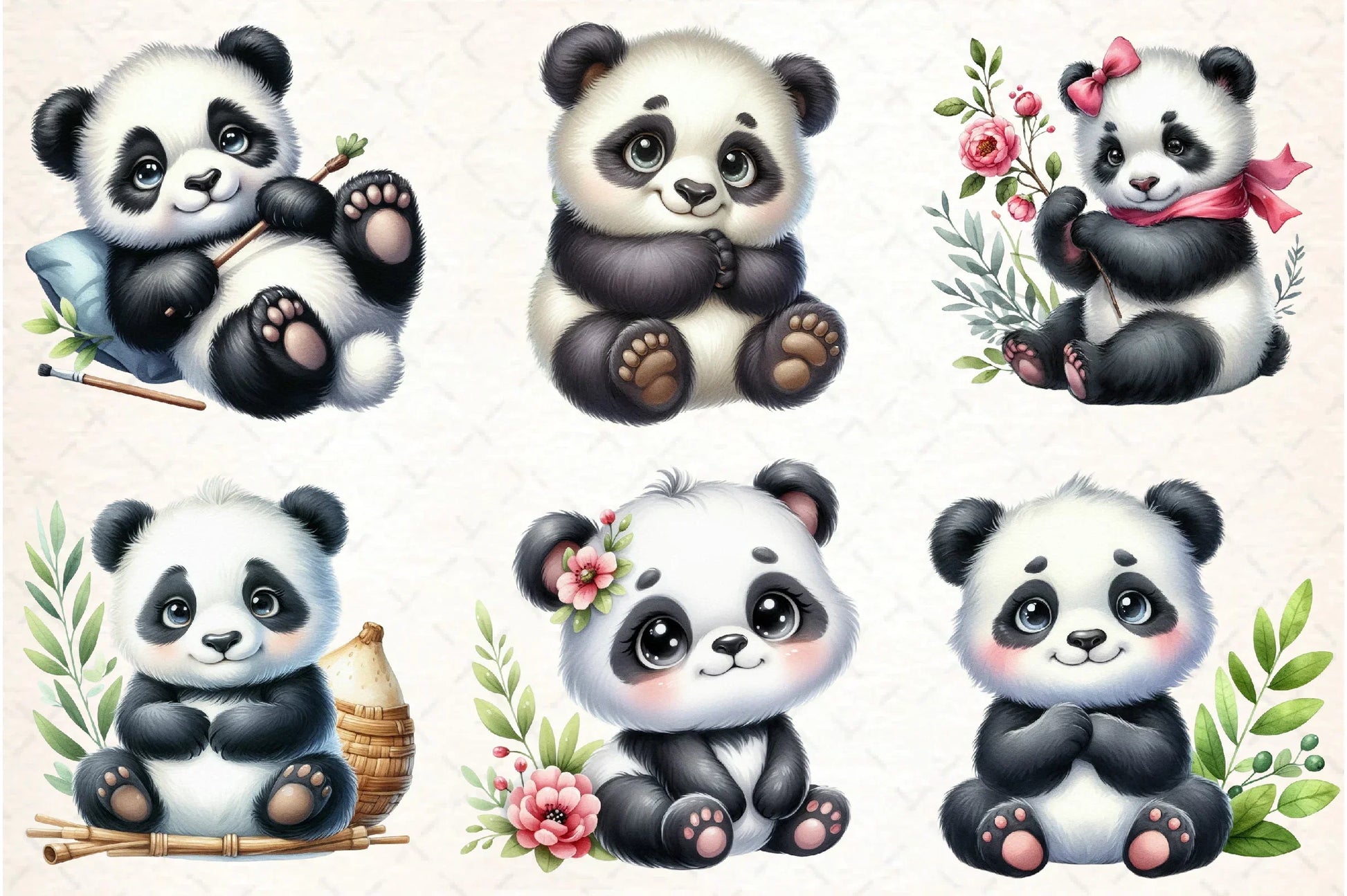 Cute Baby Panda Clipart Bundle - CraftNest - Digital Crafting and Art