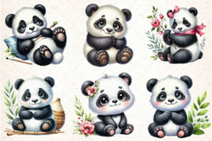 Cute Baby Panda Clipart Bundle - CraftNest - Digital Crafting and Art