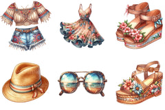 Summer Fashion Clipart - CraftNest - Digital Crafting and Art