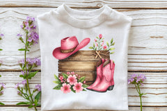 Wooden Sign with Pink Cowboy Hat Clipart Bundle 77 - CraftNest - Digital Crafting and Art