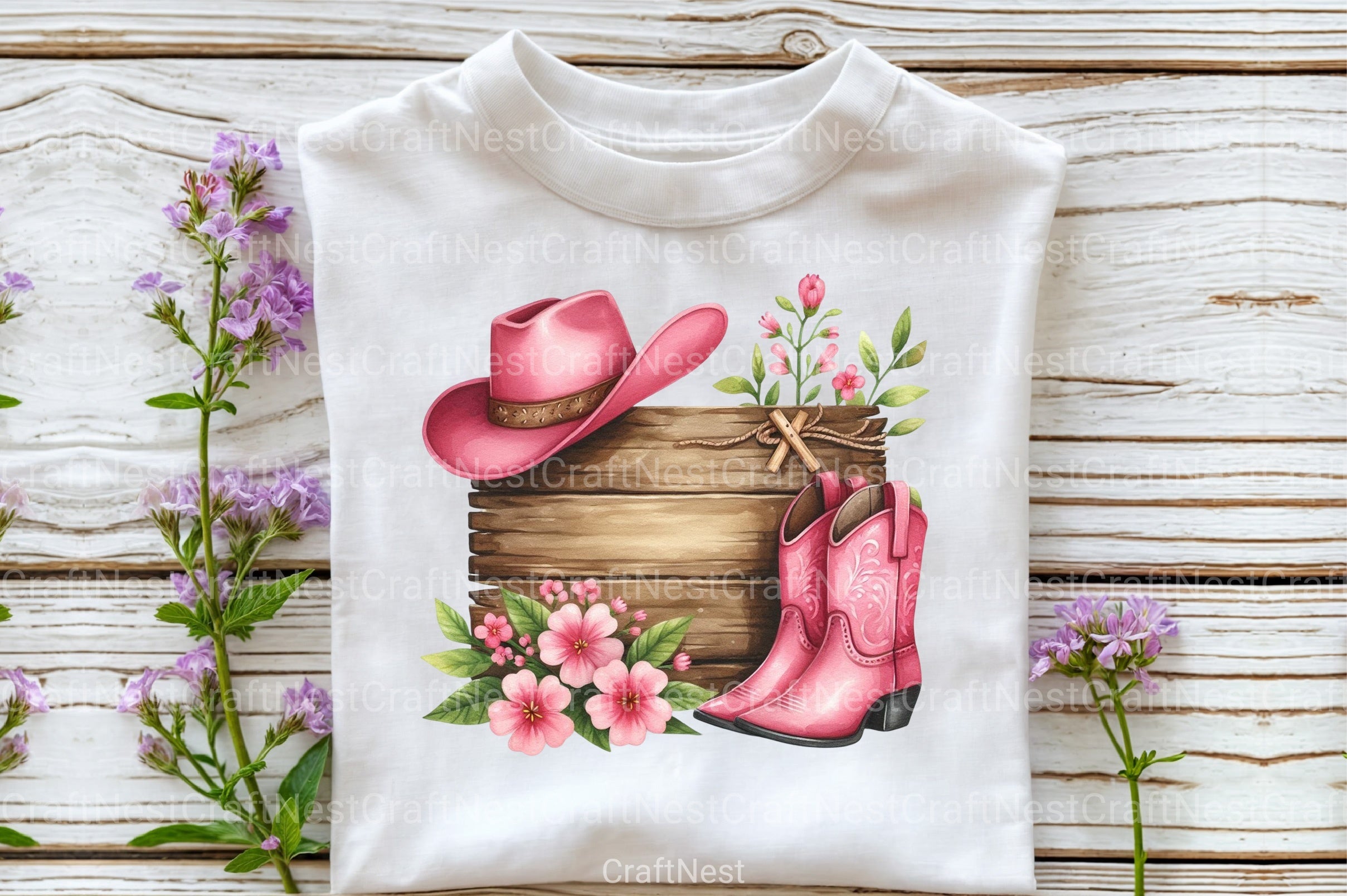 Wooden Sign with Pink Cowboy Hat Clipart Bundle 77 - CraftNest - Digital Crafting and Art