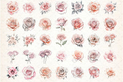 Blush and Silver Glam Roses Clipart Bundle 4 - CraftNest - Digital Crafting and Art