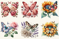 Flower Butterfly Clipart Bundle - CraftNest - Digital Crafting and Art