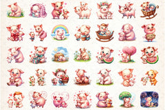 Pig Mother's Day Clipart Bundle - CraftNest - Digital Crafting and Art