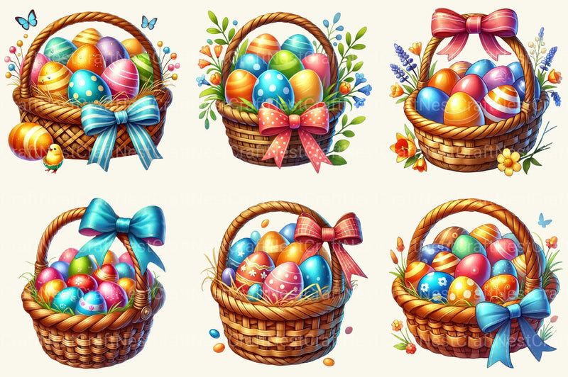 Easter Eggs Basket Clipart Bundle - CraftNest - Digital Crafting and Art