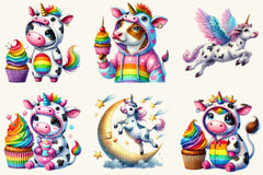 Unicorn Cow Clipart Bundle 2 - CraftNest - Digital Crafting and Art