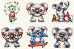 Funny Koala Clipart Bundle - CraftNest - Digital Crafting and Art
