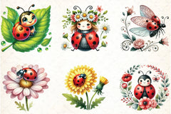 Spring Ladybug Clipart Bundle 1 - CraftNest - Digital Crafting and Art