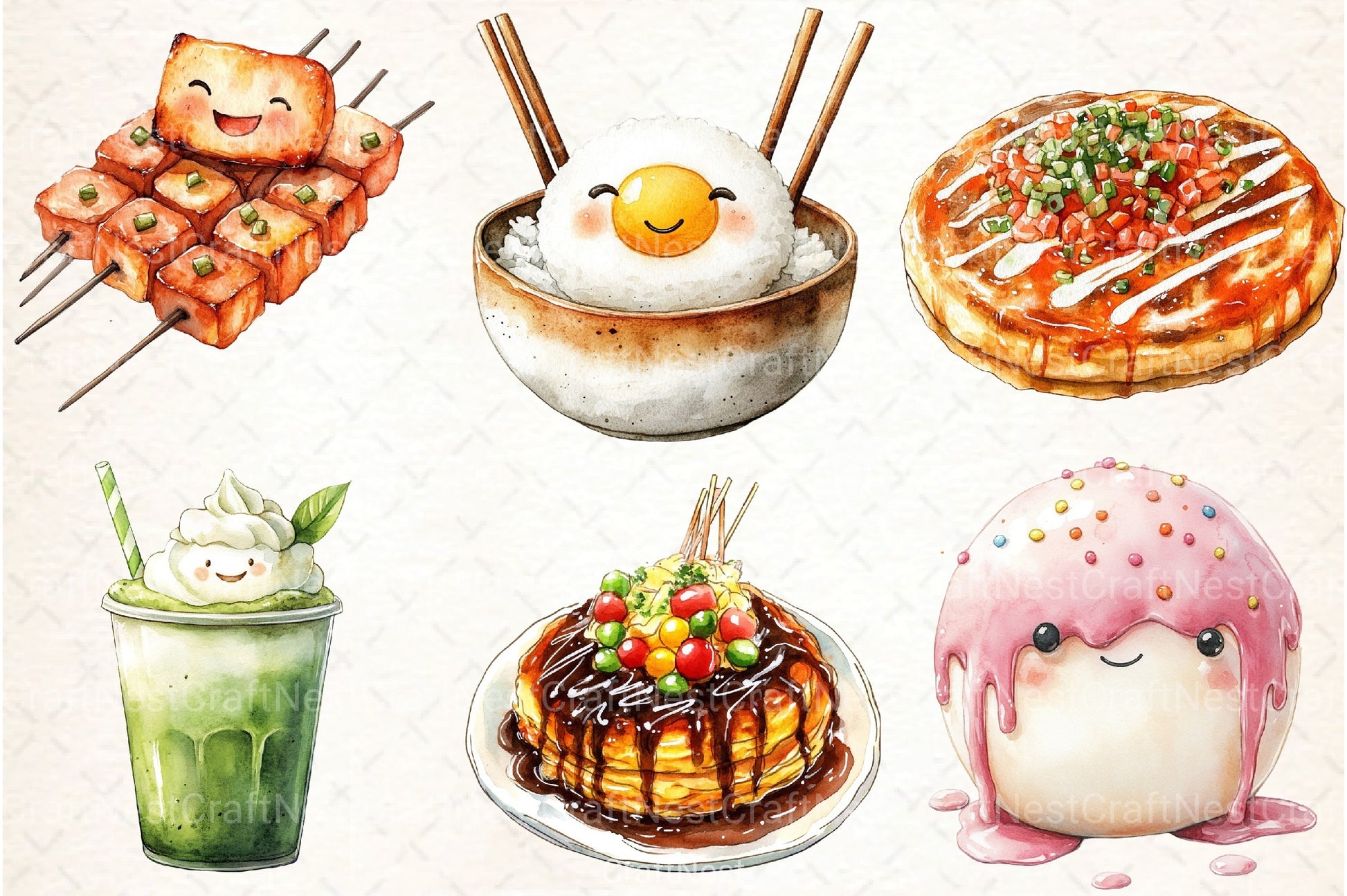 Happy Japanese Food Clipart Bundle - CraftNest - Digital Crafting and Art