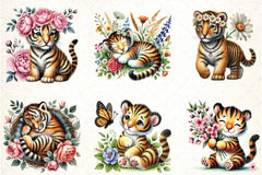 Cute Spring Tiger Clipart Bundle 33 - CraftNest - Digital Crafting and Art