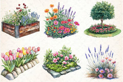 Garden Flower Bed Clipart Bundle - CraftNest - Digital Crafting and Art