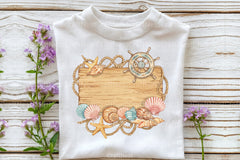 Wooden Board Seashells Clipart Bundle 2 - CraftNest - Digital Crafting and Art