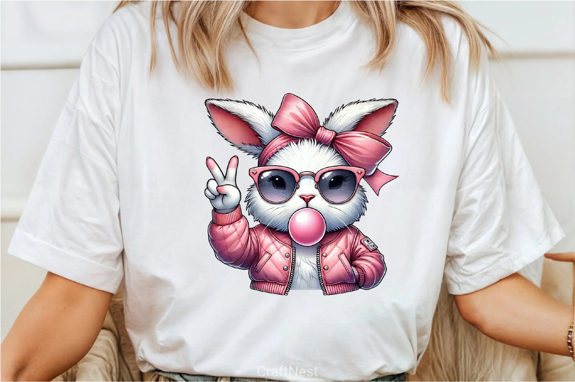 Retro Easter Bunny Bubble Clipart Bundle 1 - CraftNest - Digital Crafting and Art