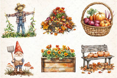 Autumn Garden Clipart Bundle - CraftNest - Digital Crafting and Art