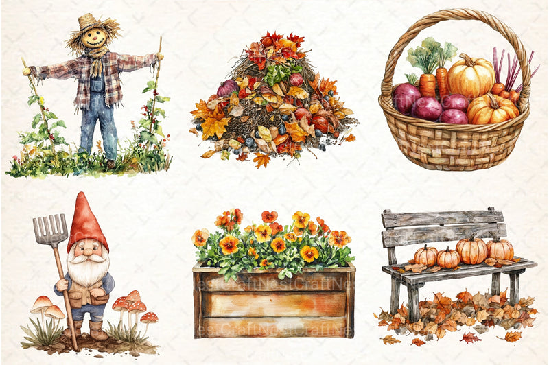 Autumn Garden Clipart Bundle - CraftNest - Digital Crafting and Art