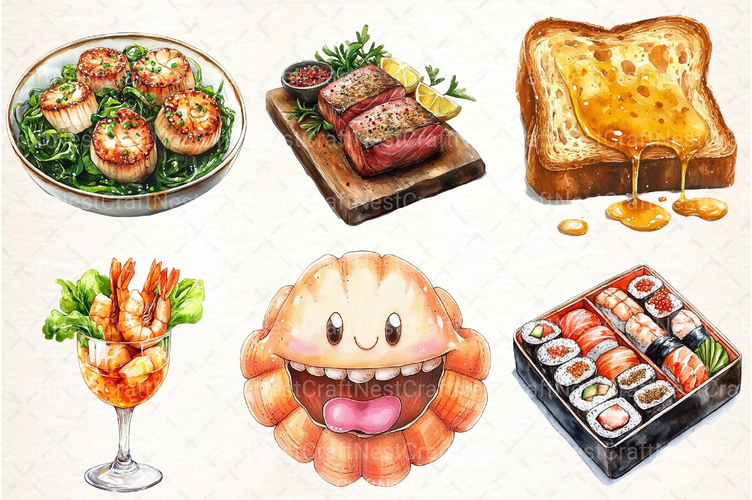 Seafood Clipart Bundle - CraftNest - Digital Crafting and Art