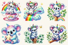 Unicorn Koala Clipart Bundle - CraftNest - Digital Crafting and Art