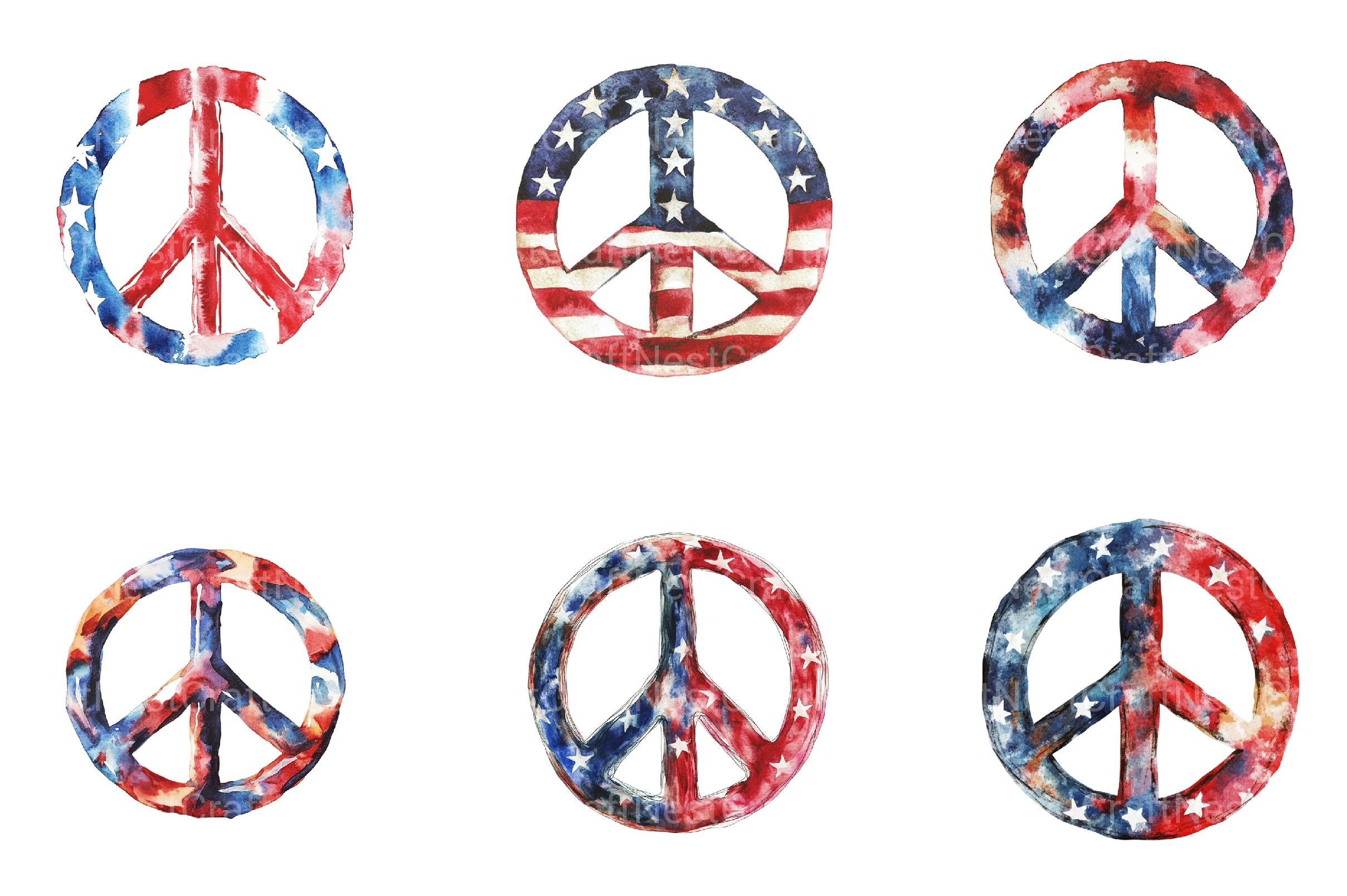 4th of July Peace Sign Clipart - CraftNest - Digital Crafting and Art