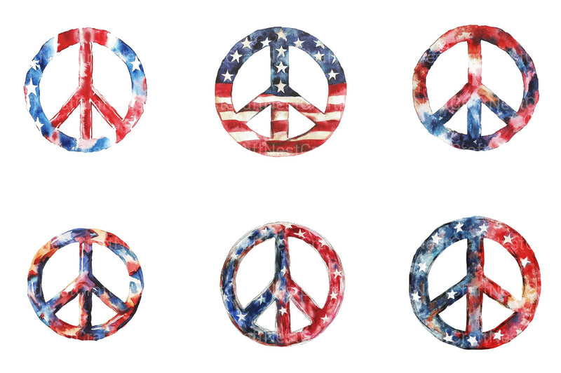 4th of July Peace Sign Clipart - CraftNest - Digital Crafting and Art