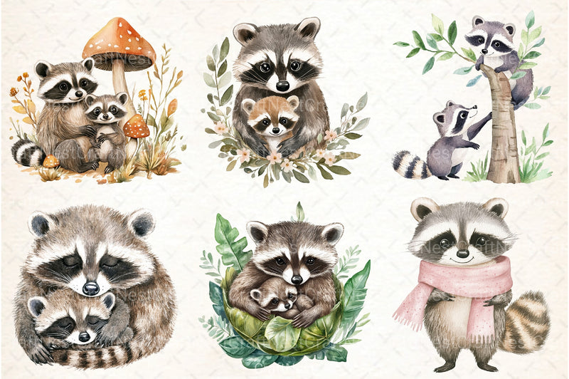 Raccoon & Kit Clipart Bundle 1 - CraftNest - Digital Crafting and Art
