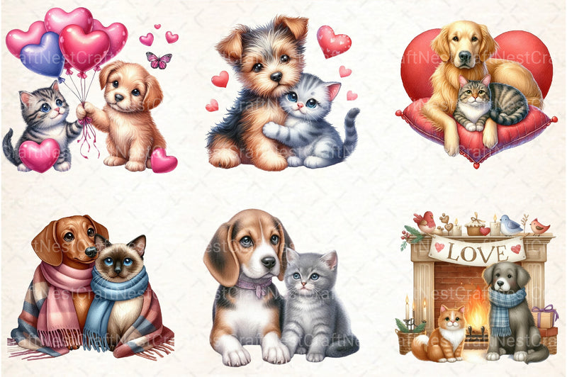 Dog and Cat Clipart Bundle 99 - CraftNest - Digital Crafting and Art